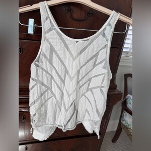 Free People White Sheer Tank Top